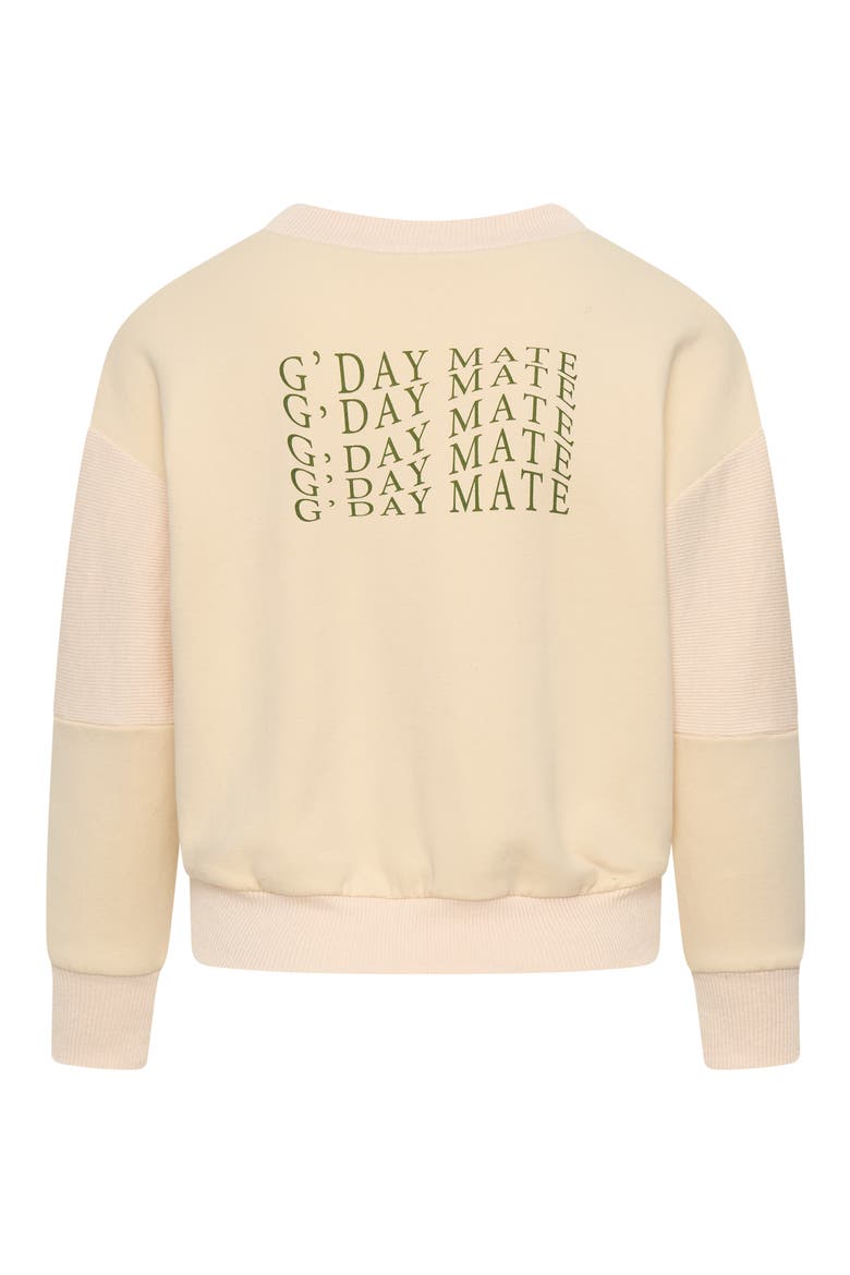 Kids' G'Day Mate Cotton Sweatshirt, Alternate, color, CREAM