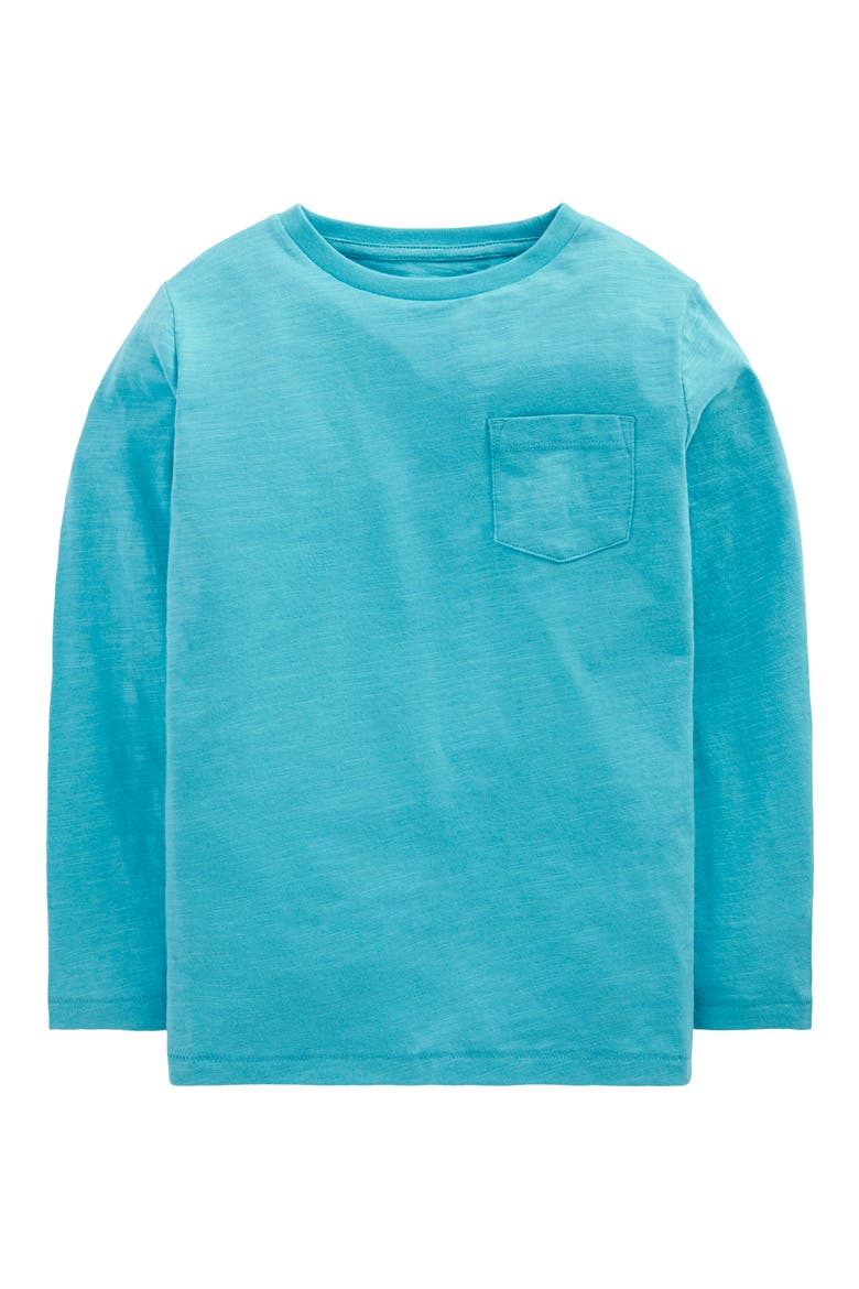 Kids' Everyday Long Sleeve Cotton Pocket T-Shirt, Main, color, DUCK EGG BLUE