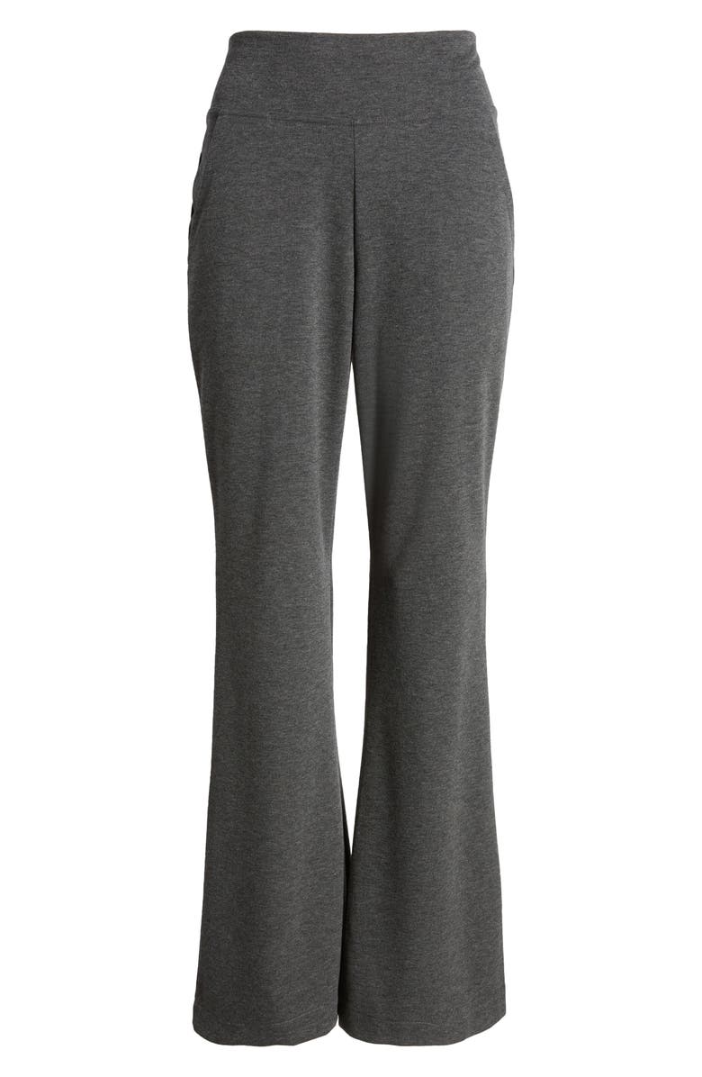 Hue Ponte Knit Flare Leggings, Alternate, color, Grey Heather