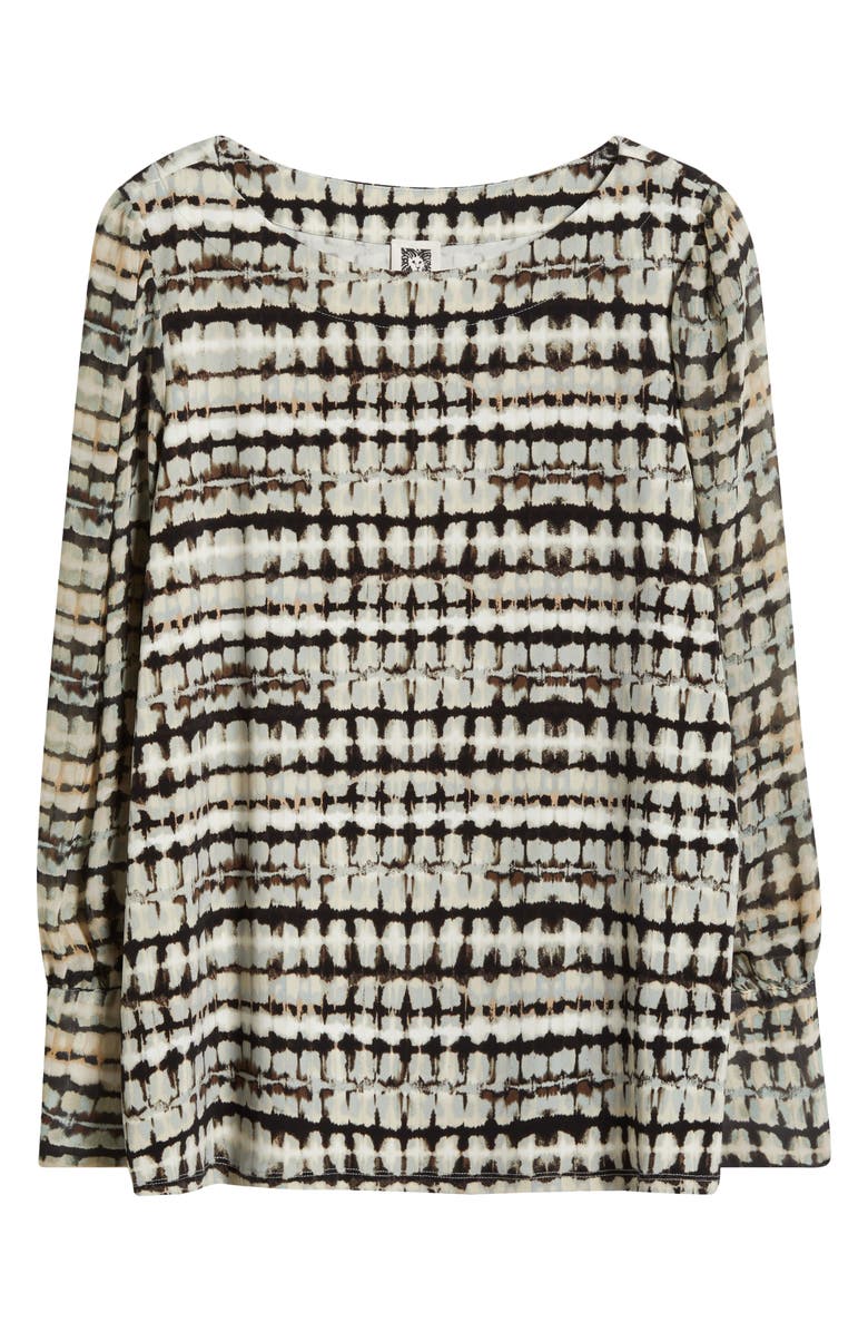 Anne Klein Print Bishop Sleeve Top, Alternate, color, 