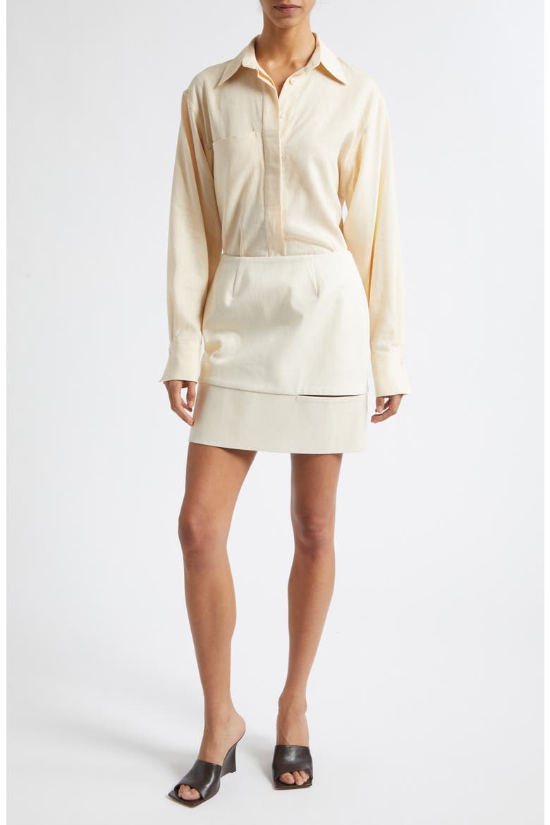 Vanda Button-Up Shirt, Alternate, color, BEIGE
