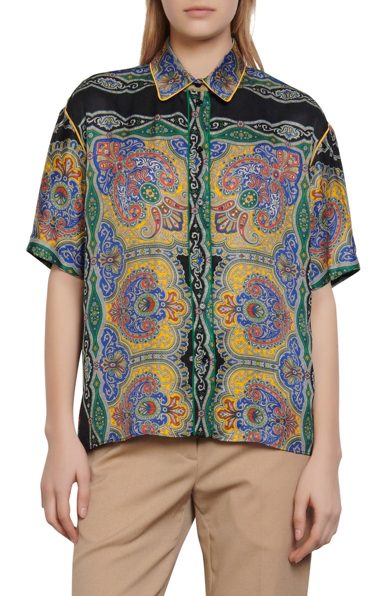 SANDRO Ramy Print Shirt, Main, color,