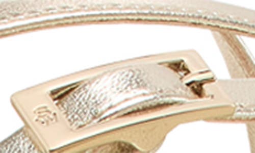 Stuart Weitzman Georgie Metallic Strappy Flat Sandals In Light Gold