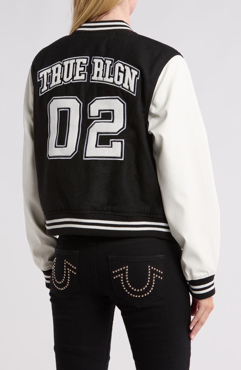 True Religion True Varsity Jacket, Alternate, color, 