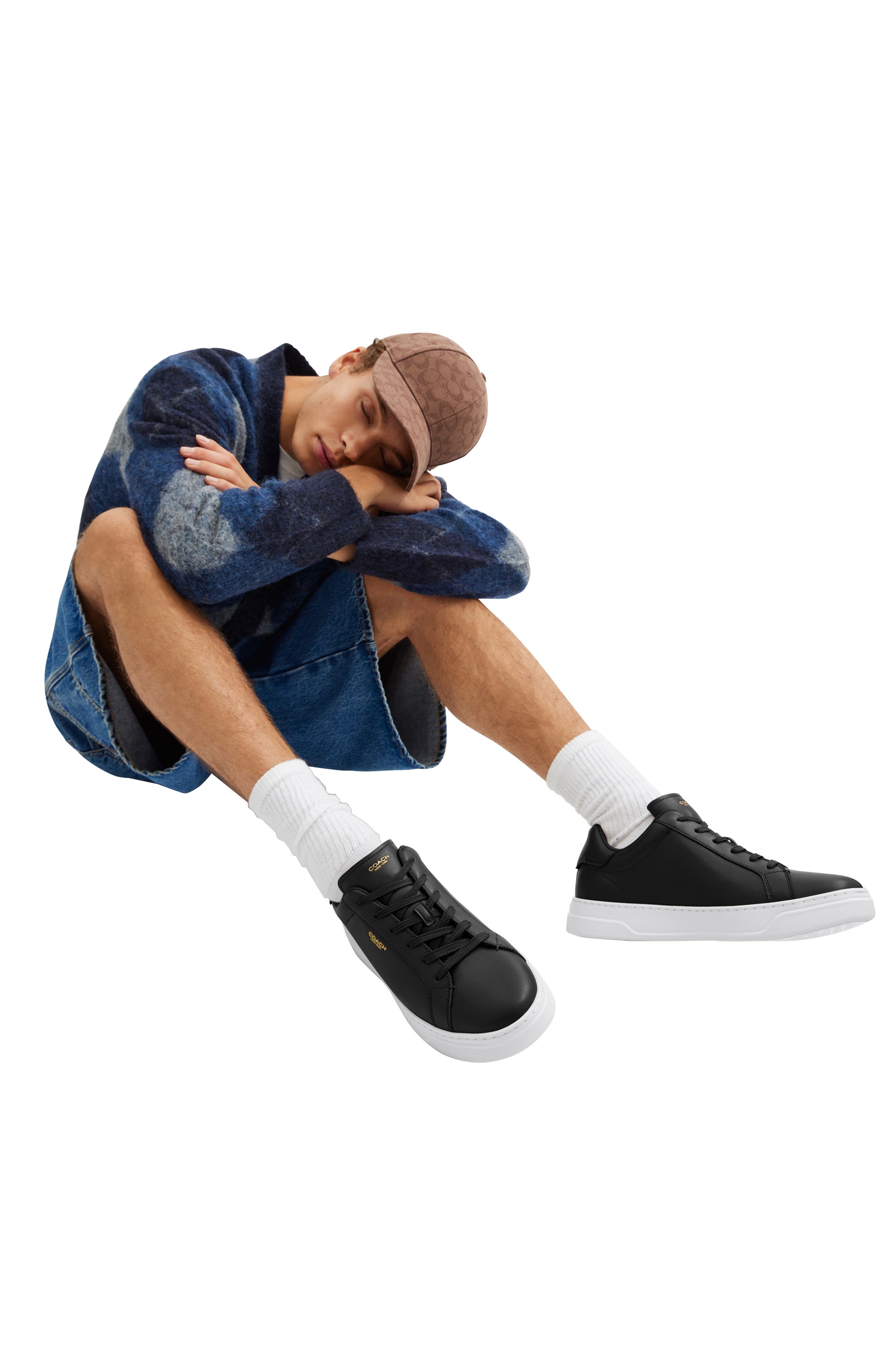 COACH High Line Sneaker, Alternate, color, Black/ Black