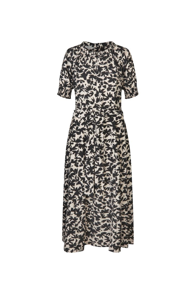 MaNivanya Floral Midi Dress, Alternate, color, Black
