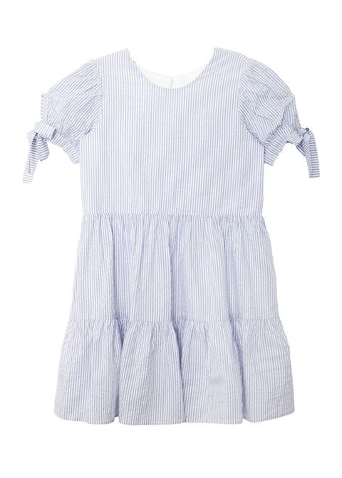Darling Bluebell Gathered Short Sleeve with Bow Detail Dress