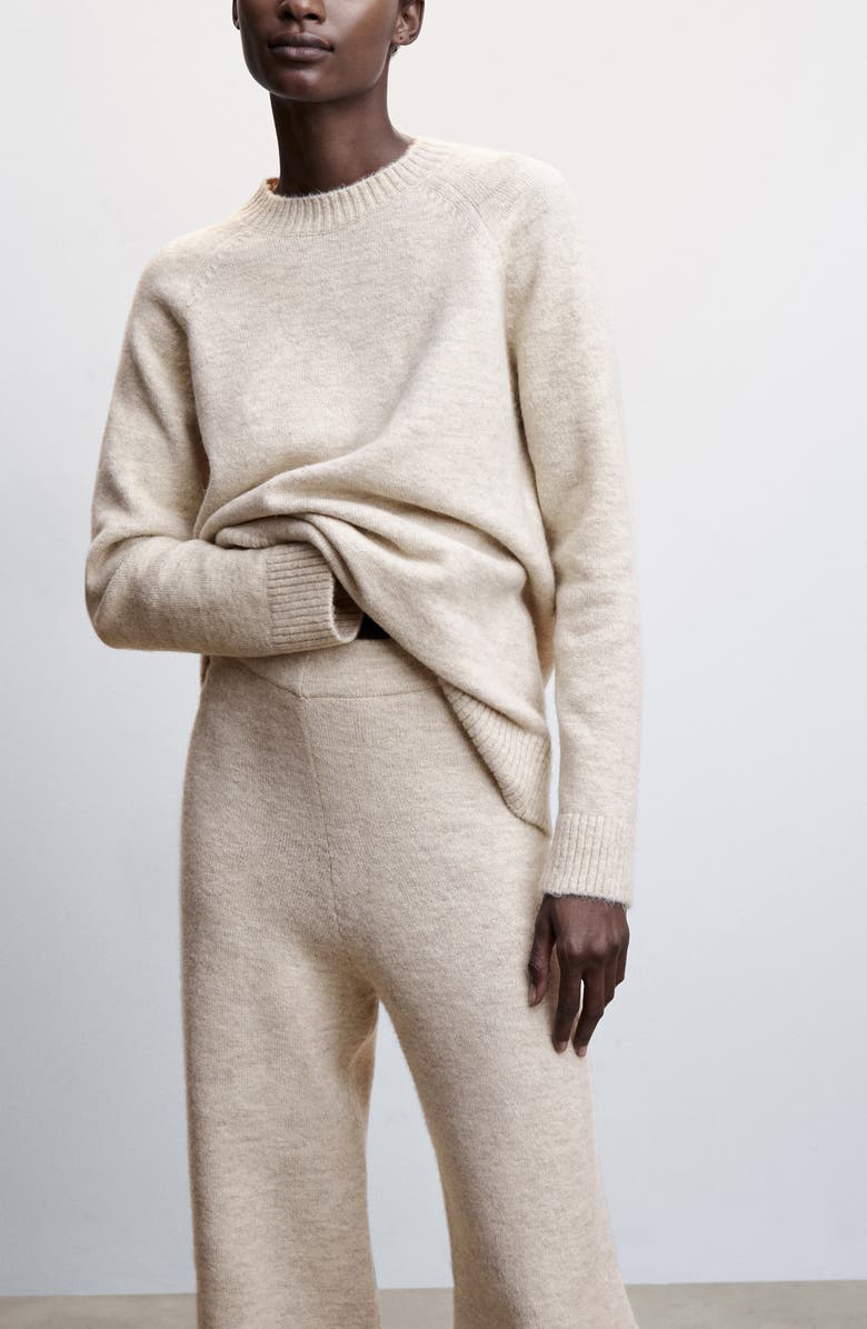 MANGO Knit Wide Leg Pants, Alternate, color, 