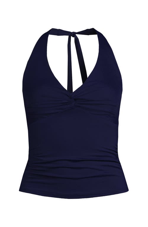 Lands' End Twist Halter Tankini Top In Blue