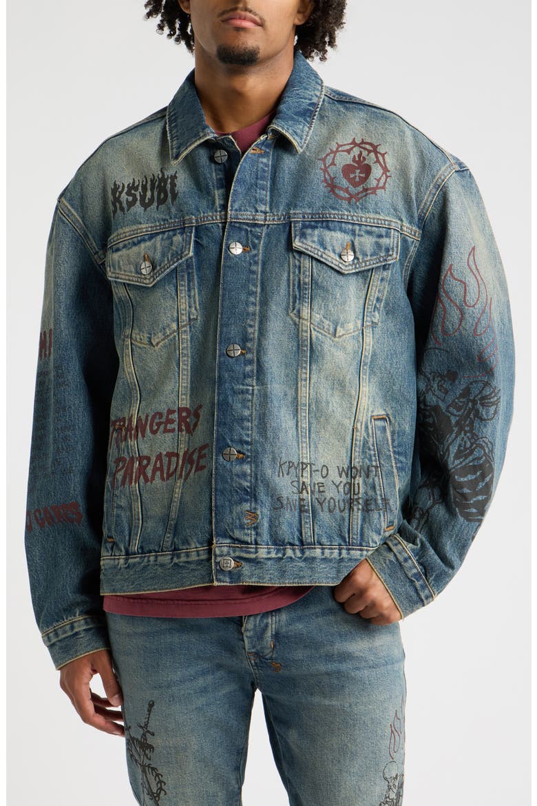 Oh G Billy Blue Skool Denim Jacket, Alternate, color, DENIM