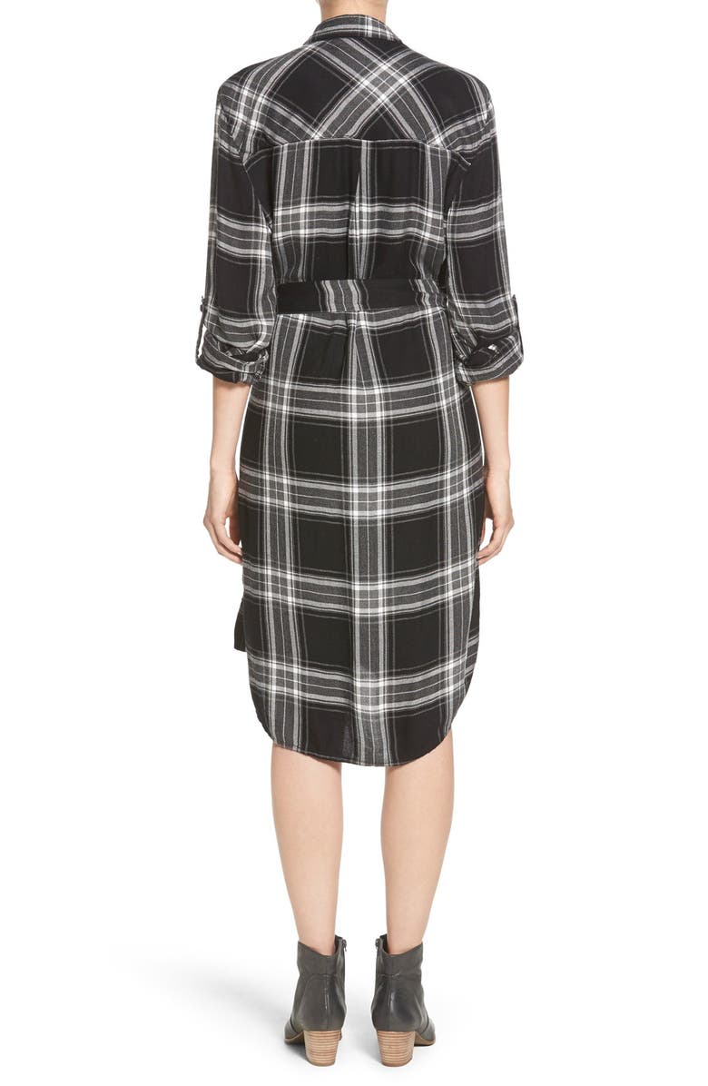 beachlunchlounge Beach Lunch Lounge Belted Plaid Shirtdress, Alternate, color, 