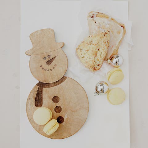 Mango Wood Snowman Etched Serving Board
