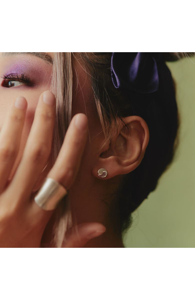 LOUPN Taegeuk Peace Earrings, Alternate, color, Silver