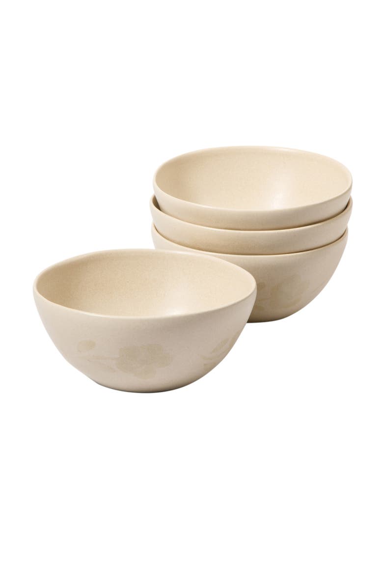 Porto Petals 6.4 Inch Cereal Bowls Set of 4, Main, color, Lilly Cream