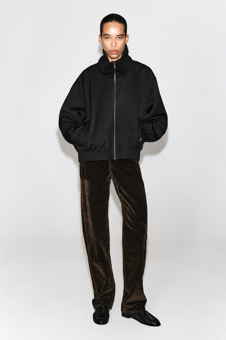 Mock-Neck Jacket, Main, color, BLACK
