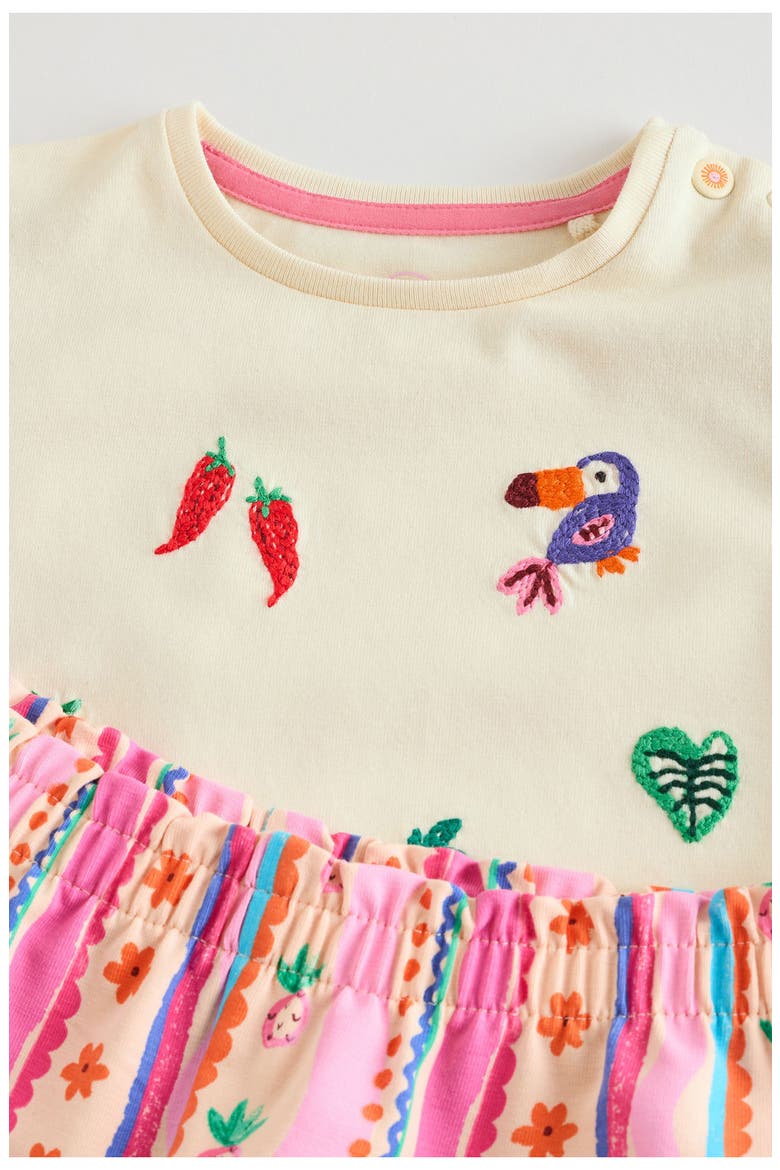 Embroidered Tropical Shirt & Shorts Set, Alternate, color, NEUTRAL