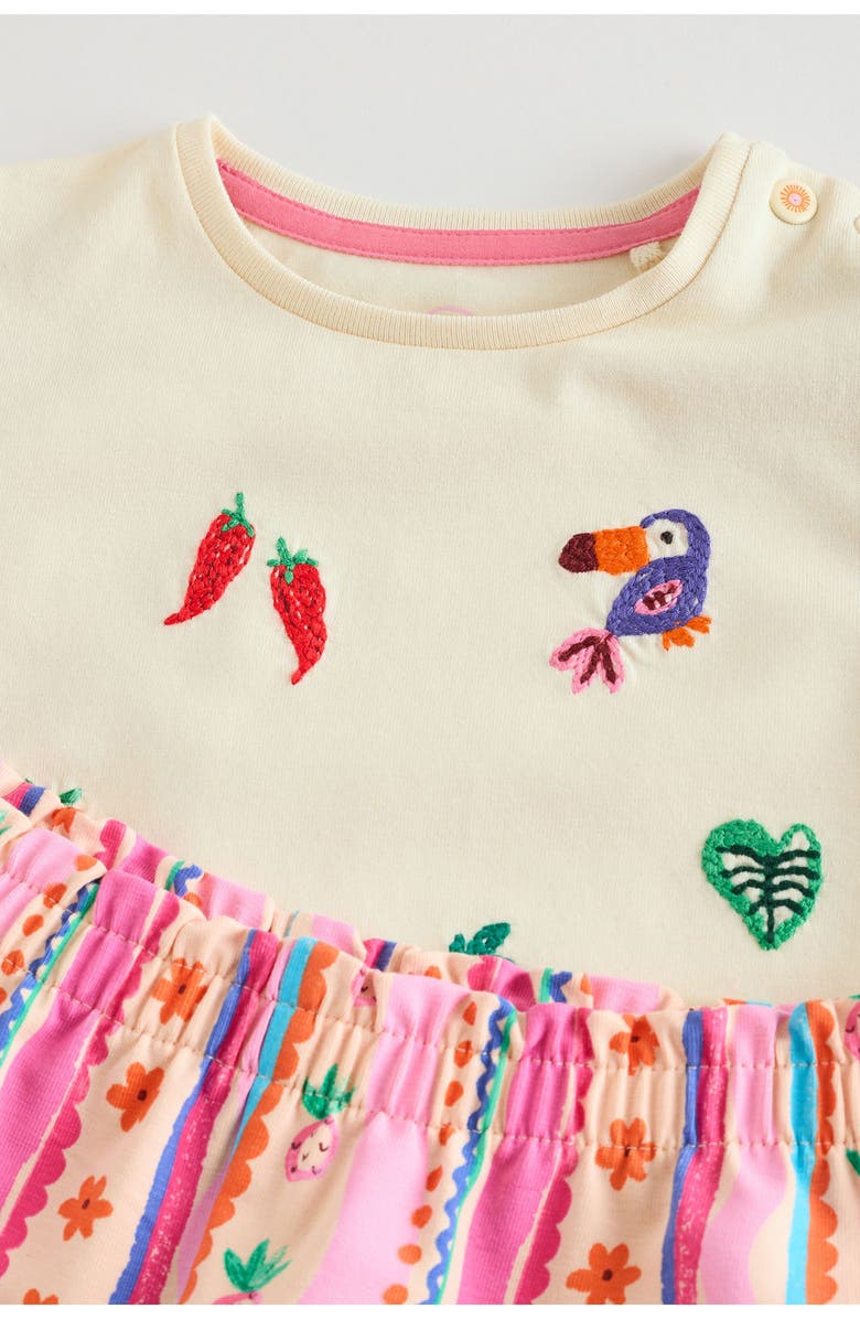 NEXT Embroidered Tropical Shirt & Shorts Set, Alternate, color, Neutral