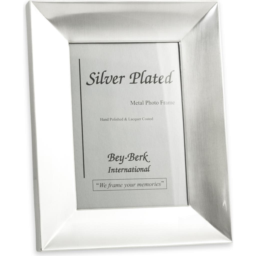 Bey-berk Brushed 5" X 7" Picture Frame In Silver