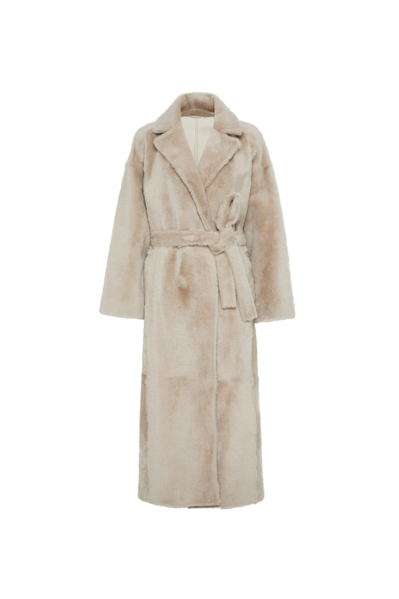 Shearling reversible coat, Main, color, Cool Beige