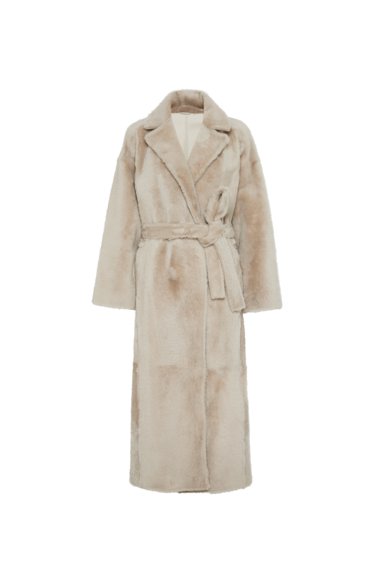 Brunello Cucinelli Shearling reversible coat, Main, color, Cool Beige