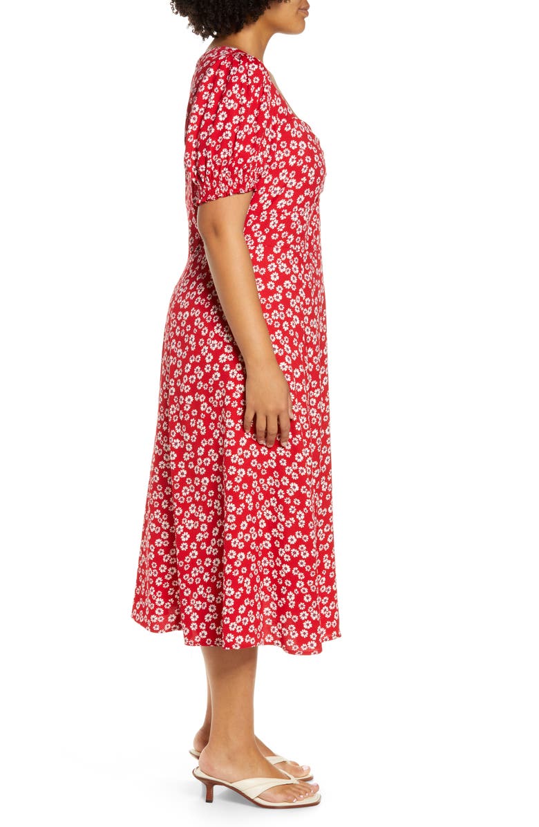 Reformation Lacey Floral Puff Sleeve Dress, Alternate, color, 