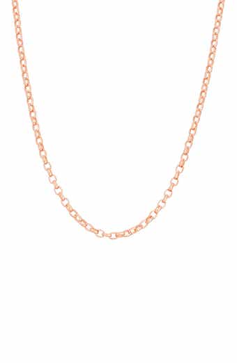 FZN Sterling Silver Adjustable Rolo Chain Necklace