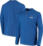 DUNBROOKE Men's Dunbrooke Royal Indianapolis Colts Logo Maverick Thermal Henley Long Sleeve T-Shirt