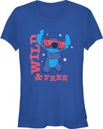 Lilo & Stitch Junior's Wild and Free Pose Short Sleeve Graphic T-Shirt
