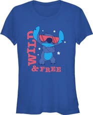 Lilo & Stitch Junior's Wild and Free Pose Short Sleeve Graphic T-Shirt