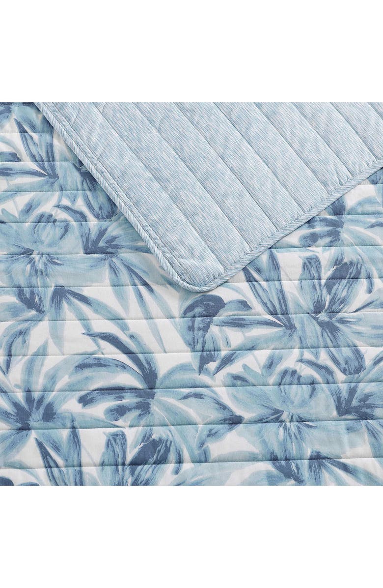 Tommy Bahama Aubrey Floral Cotton Quilt Set, Alternate, color, Blue