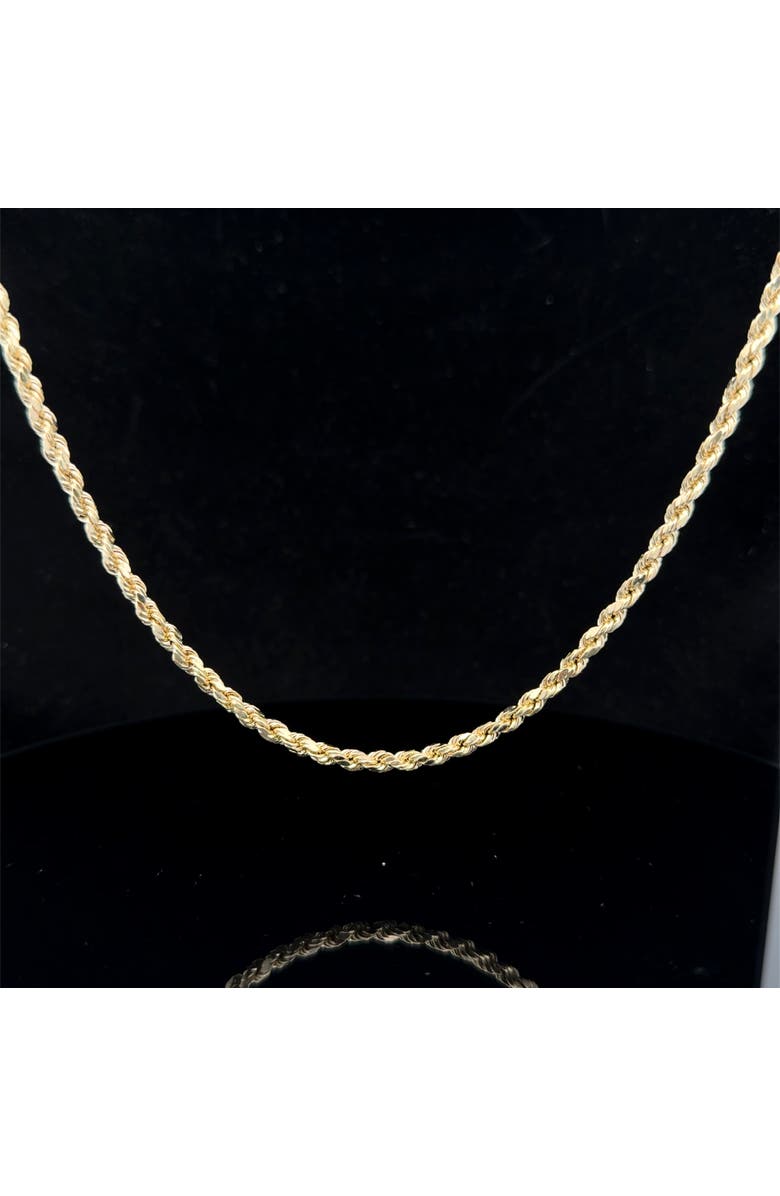 Ancona Jewelry Diamond Cut Rope Chain Necklace 3.5mm 24 Inch, Alternate, color, Yellow