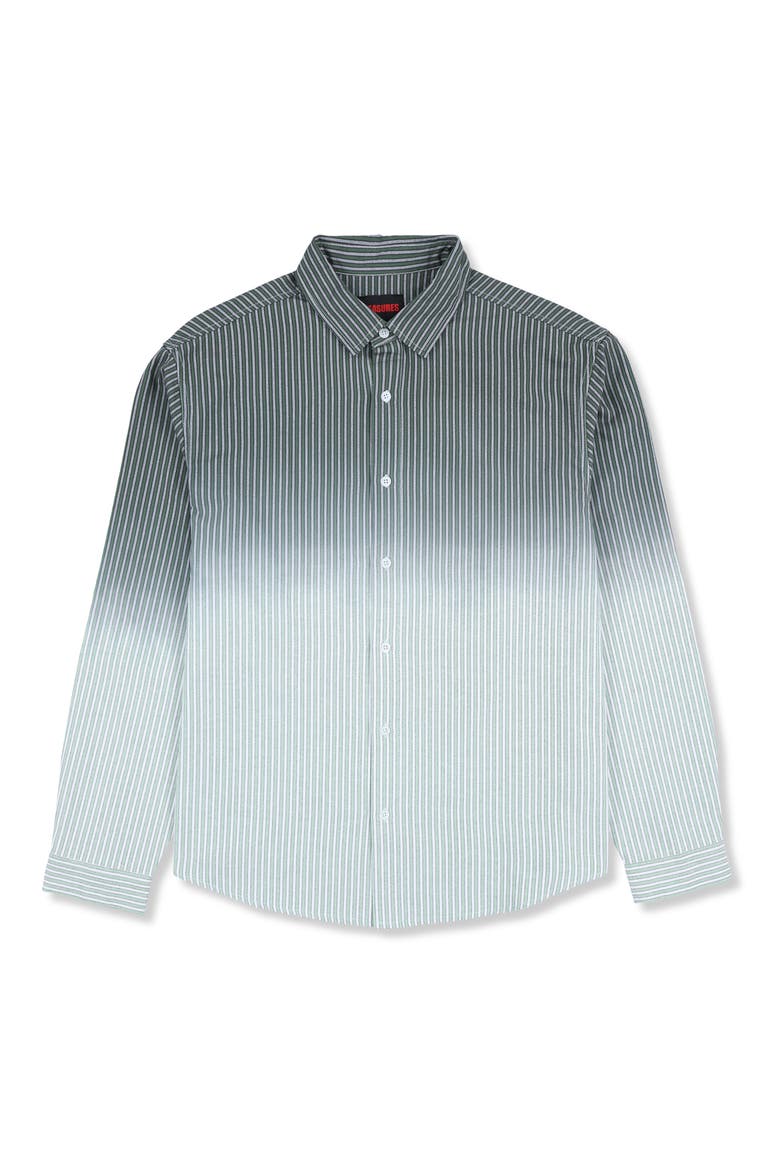 Fade Stripe Button-Up Shirt, Main, color, GREEN MULTI