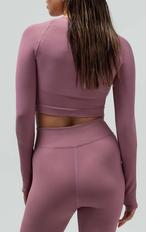 Reformer The V-neck Long Sleeve Crop Top In Multi