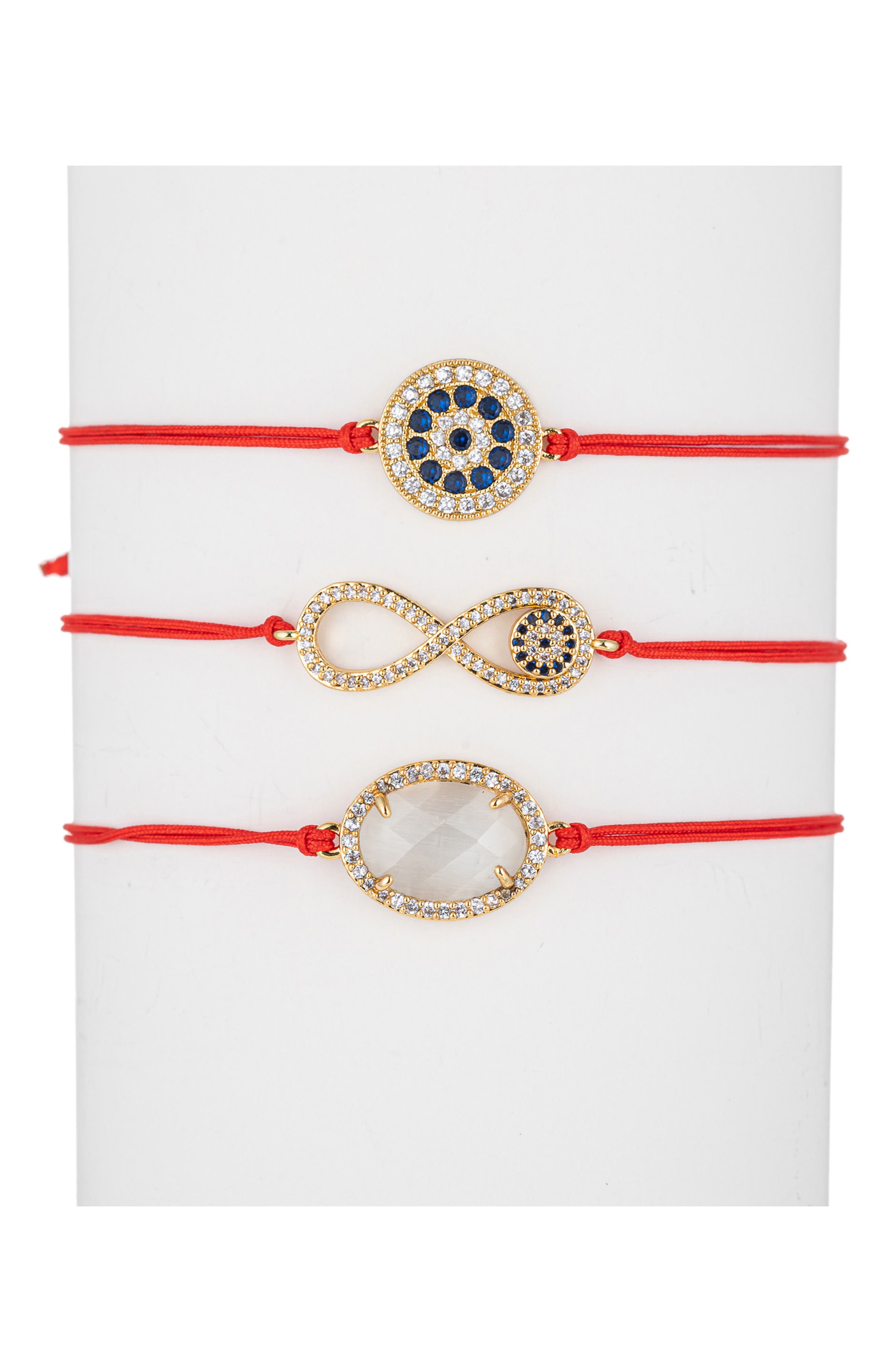 EYE CANDY LOS ANGELES Luxe Collection Tina Red Bracelet 3-Piece Set
