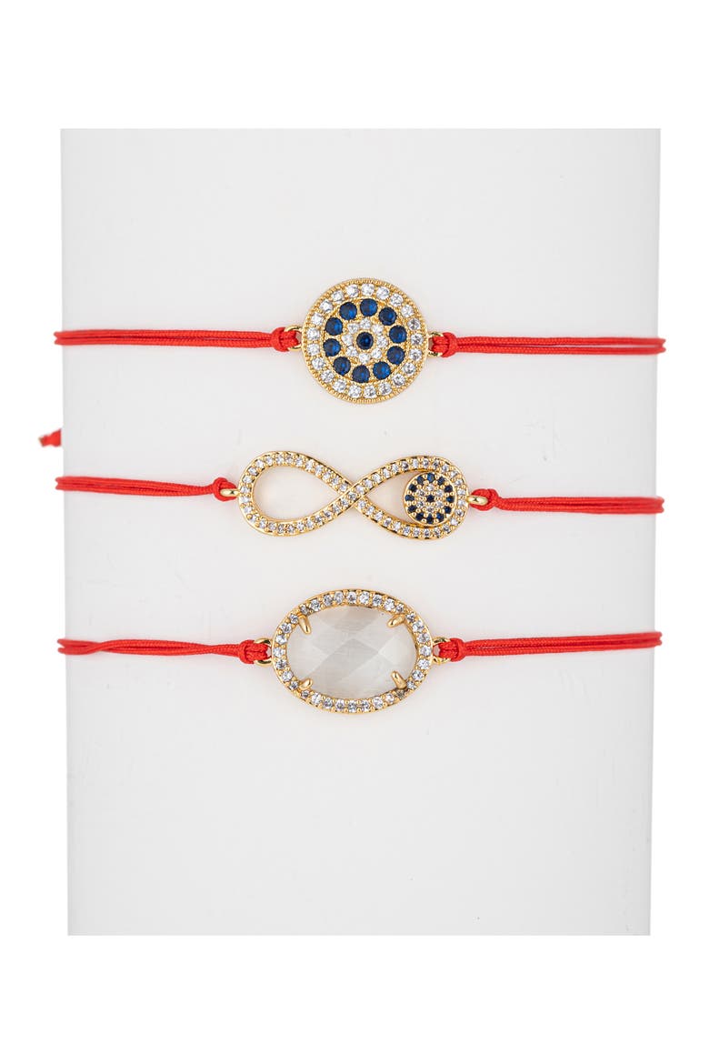 Luxe Collection Tina Red Bracelet 3-Piece Set, Main, color, RED