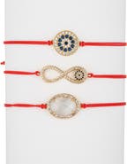 EYE CANDY LOS ANGELES Luxe Collection Tina Red Bracelet 3-Piece Set