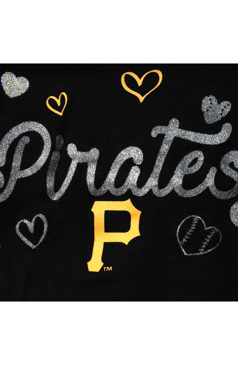 Outerstuff Girls Newborn & Infant Black Pittsburgh Pirates 3-Piece Home Plate Bodysuit Bib & Booties Set, Alternate, color, 