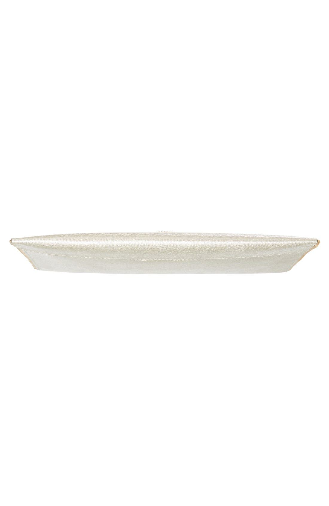 'Leo' Saffiano Leather Envelope Clutch, Alternate, color, PEWTER/ LIGHT GOLD