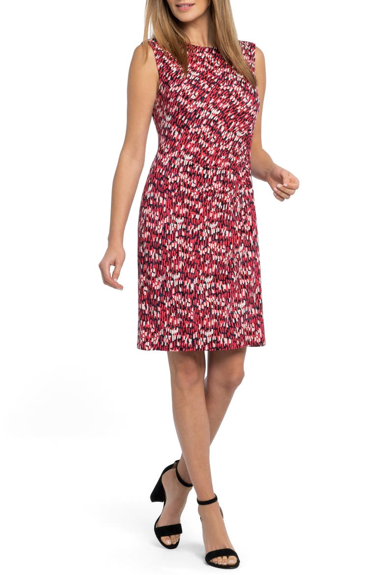 Bright Burst Twist Jersey Dress, Main, color, PINK MULTI