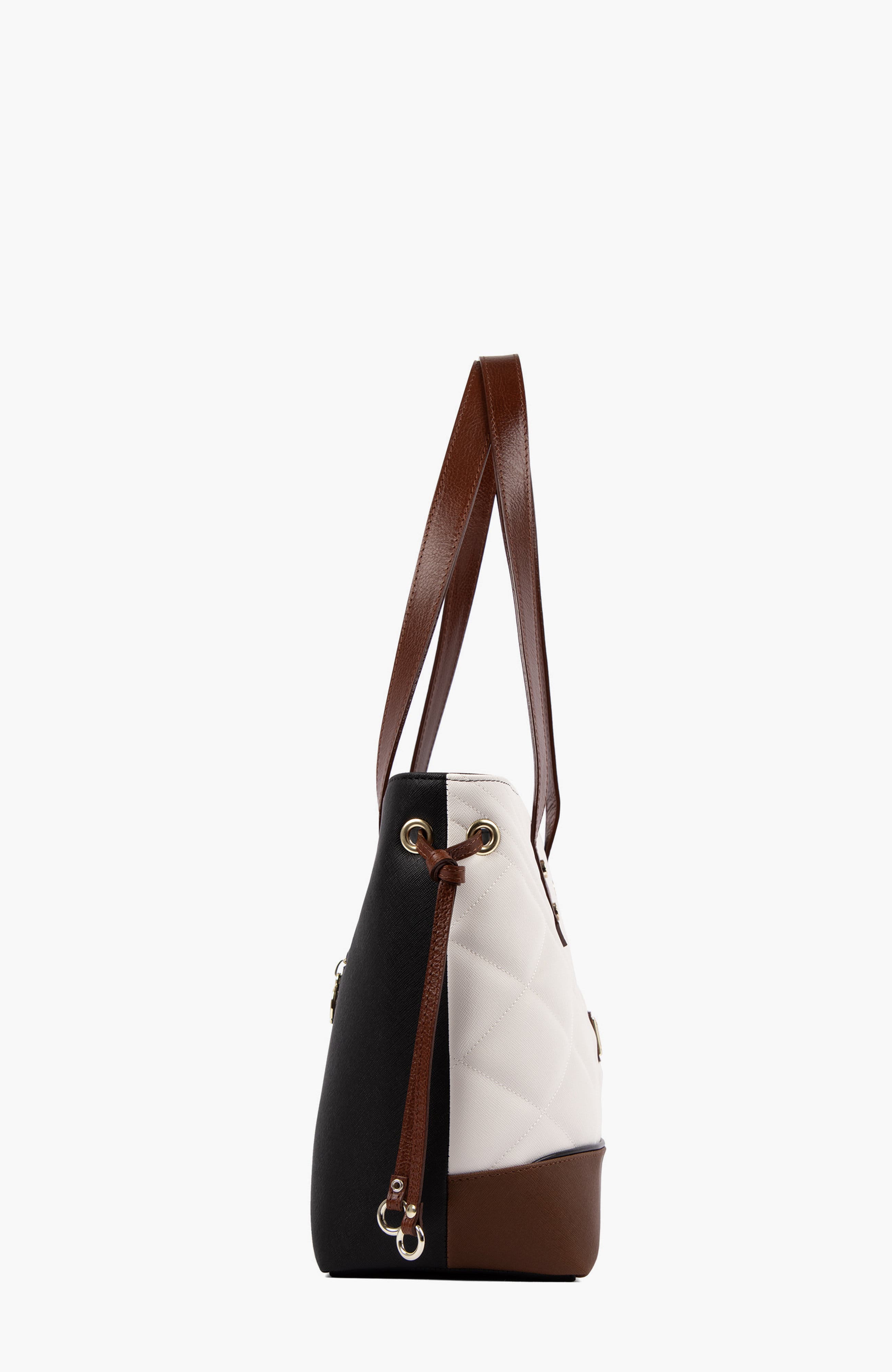 Poesie 578 Tote Bag, Alternate, color, Black / Camel Brown / White