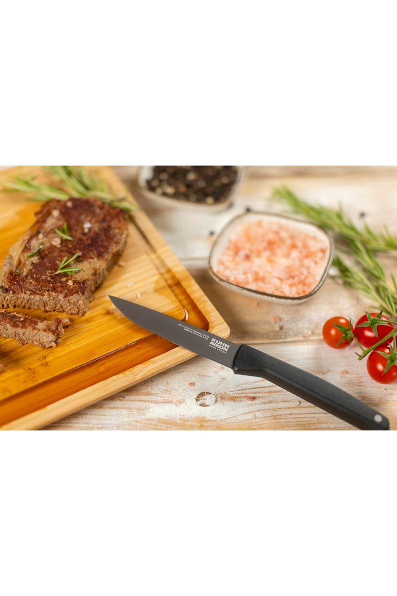 ICED Steak Knife 4.13-Inch, Set of 4, Ice Hardened German Stainless Blade, Alternate, color, Black