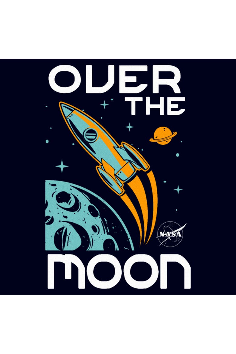 Men's NASA Over the Moon Spaceship  Graphic T-Shirt, Alternate, color, Navy Blue