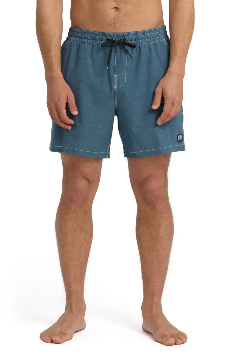 Billabong Every Other Day Layback Swim Trunks, Alternate, color, Rustic Blue