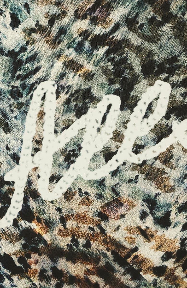 AllSaints Canter Script Square Scarf, Alternate, color, Fawn Brown