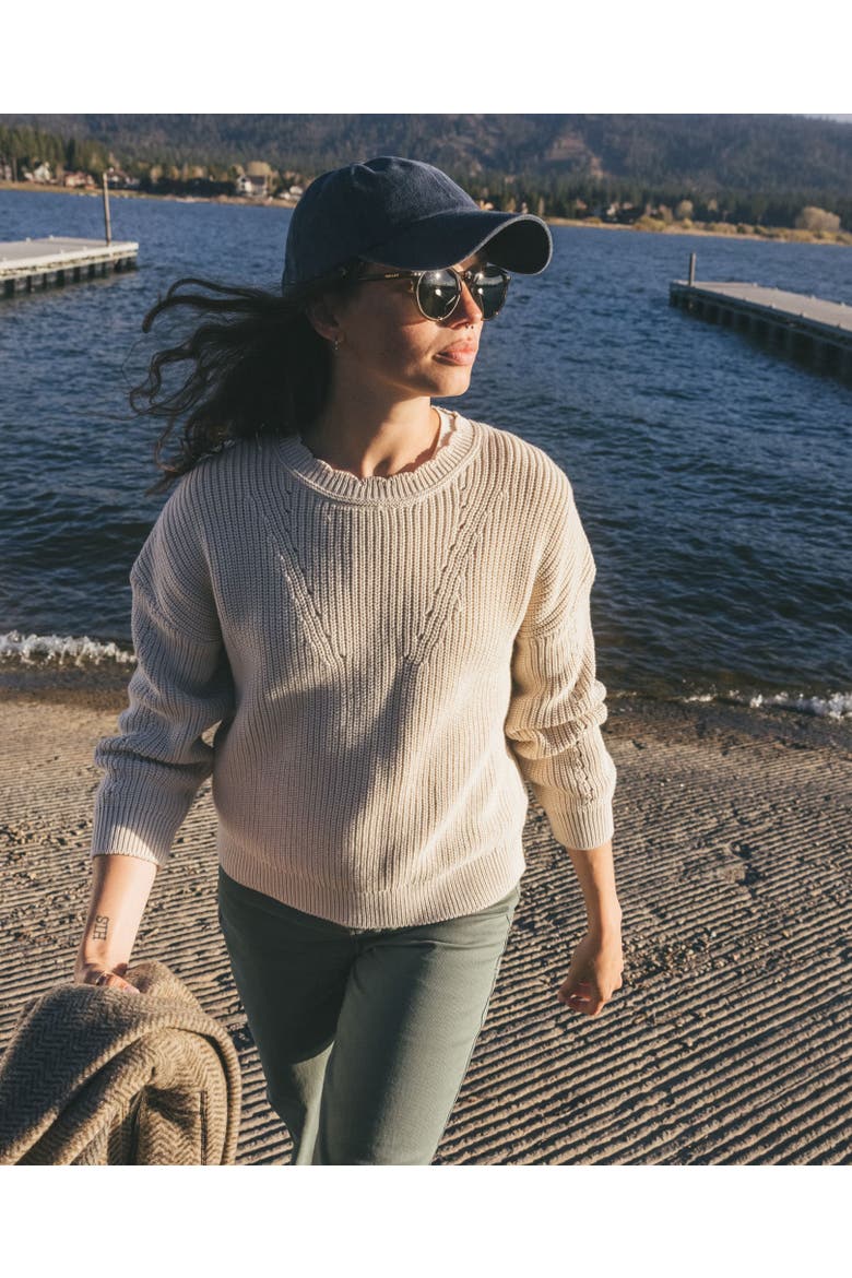 Bianca Shaker Crew Sweater, Alternate, color, Salt