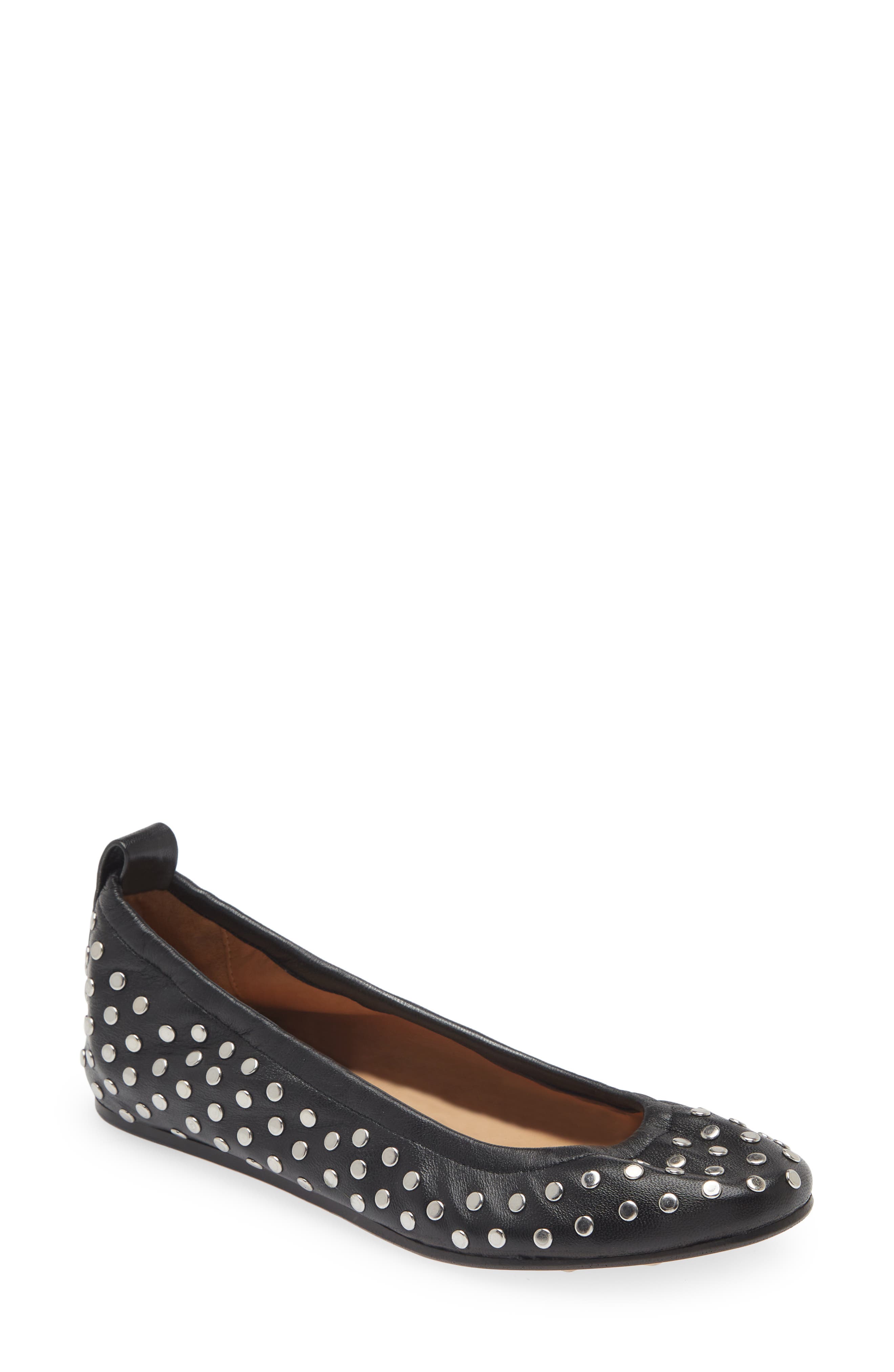 Belna Studded Ballet Flat, Main, color, BLACK