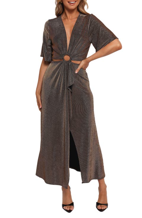 Blanca Metallic Cutout Detail Dress