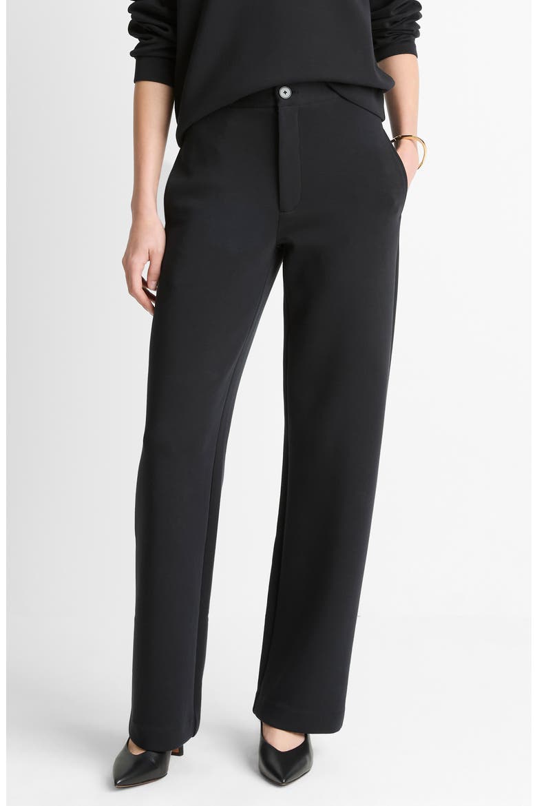 Stretch Cotton Blend Pants, Main, color, BLACK