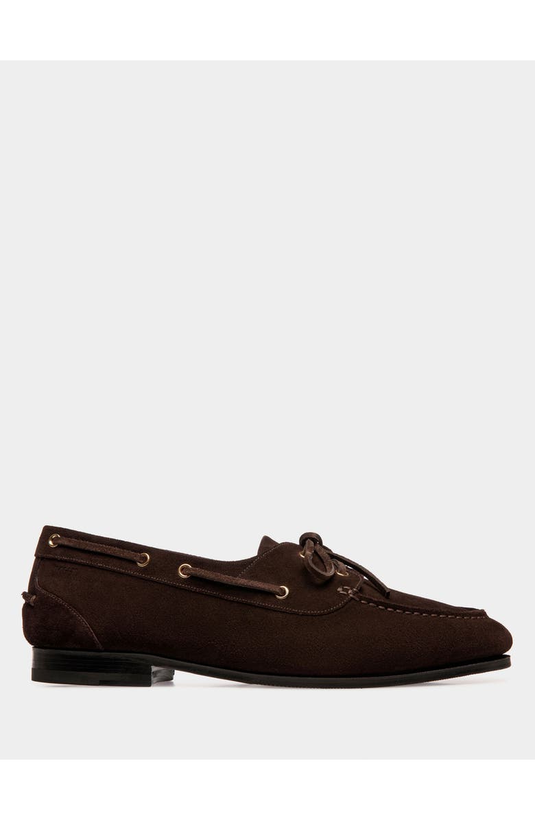 Bally Plume Moccasin in Light Mauve Suede, Main, color,