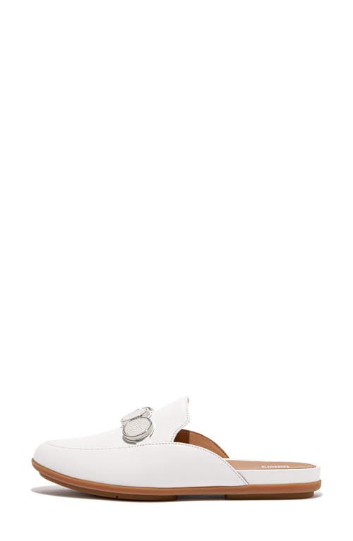 Fitflop Gracie Bead Link Leather Mule Loafer In White